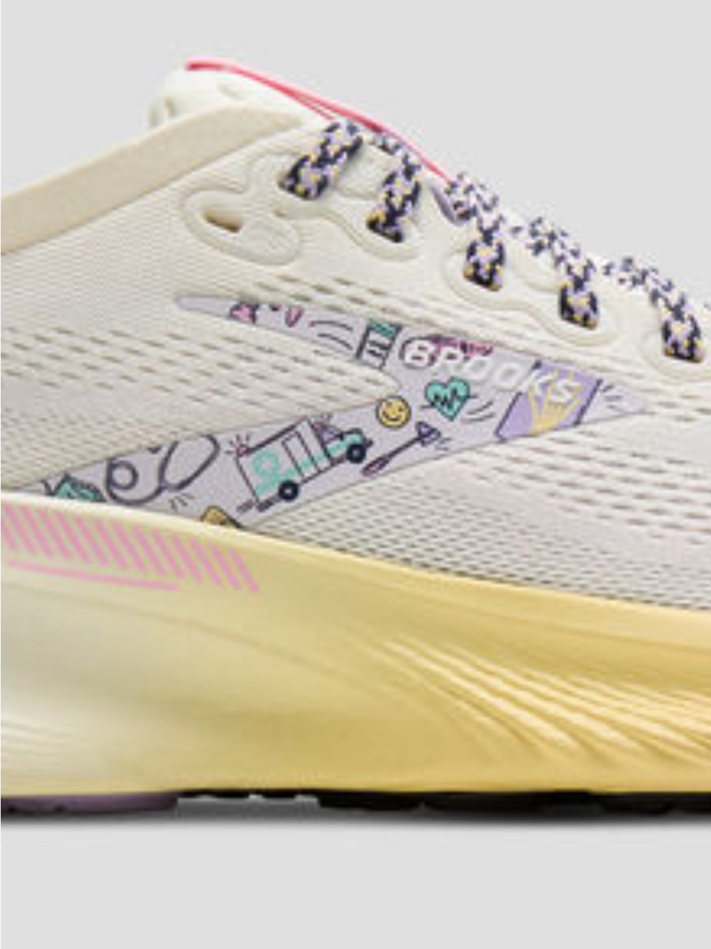 Brooks Women's White Athletic Running Shoes with Pastel Accent - Picture 5 of 6